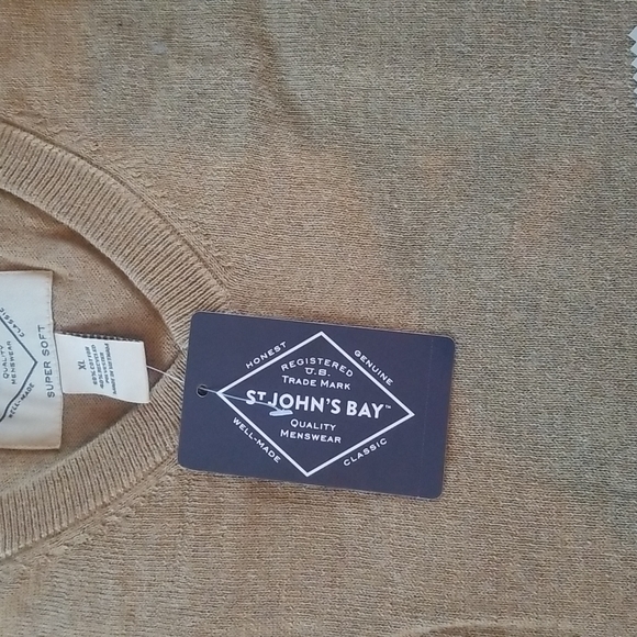 St John's Bay Super Soft oatmeal heather XL mens sweater - Picture 2 of 3
